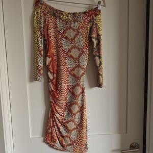 Just Cavalli Multicolor Snake Print Dress